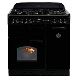 Rangemaster Classic 90 Dual Fuel Range Cooker Gloss Black